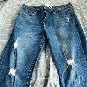 Pistola Blue Distressed Ankle Jeans